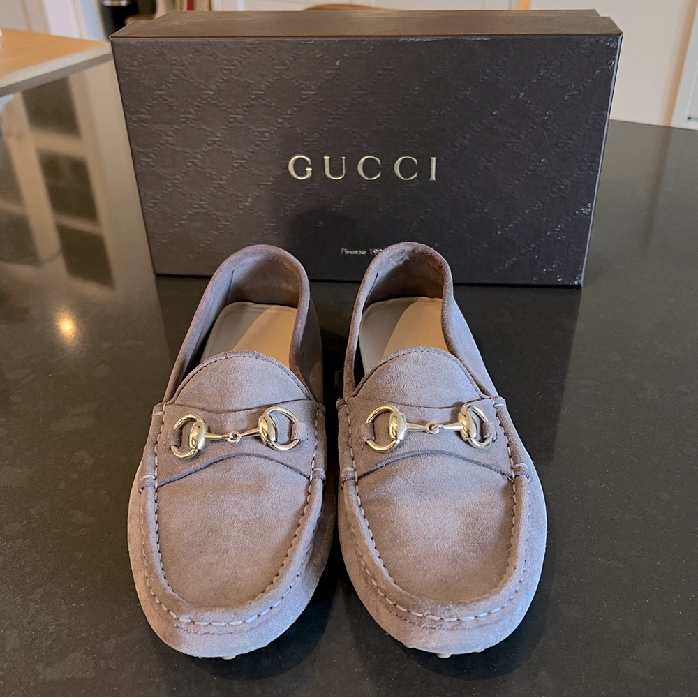 GUCCI Suede Horse Bit Driving Shoe / Boat Shoe
